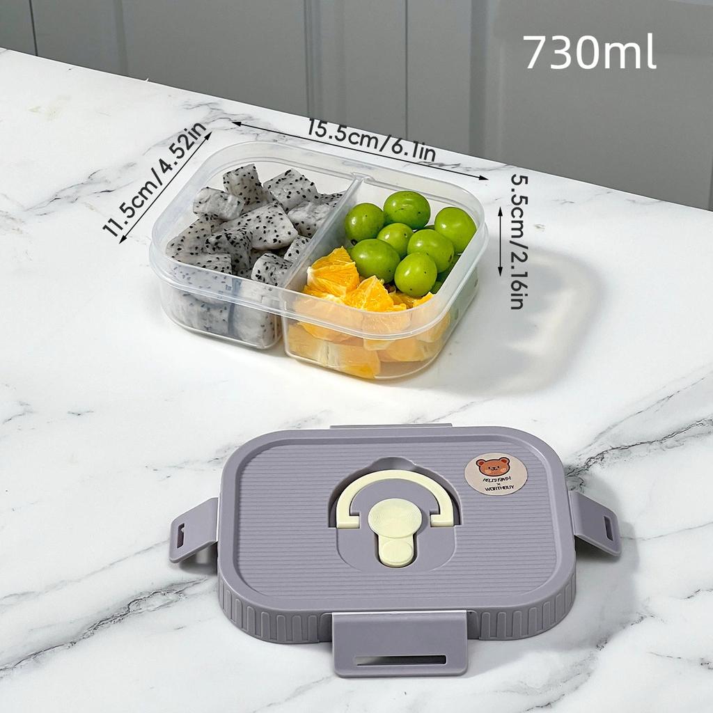 Microwave Plastic Divided Lunch Box With Lid Large Capacity Food Container For Hot And Cold Food Kids Students Sealed Bento Box