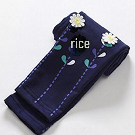 Mädchen Leggings im Prinzessinnenstil mit floraler Stickerei und Hasenprint für Frühling & Herbst