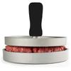 Hamburger patty maker, stainless steel hamburger mold, non-stick coating, includes 100 patty papers.