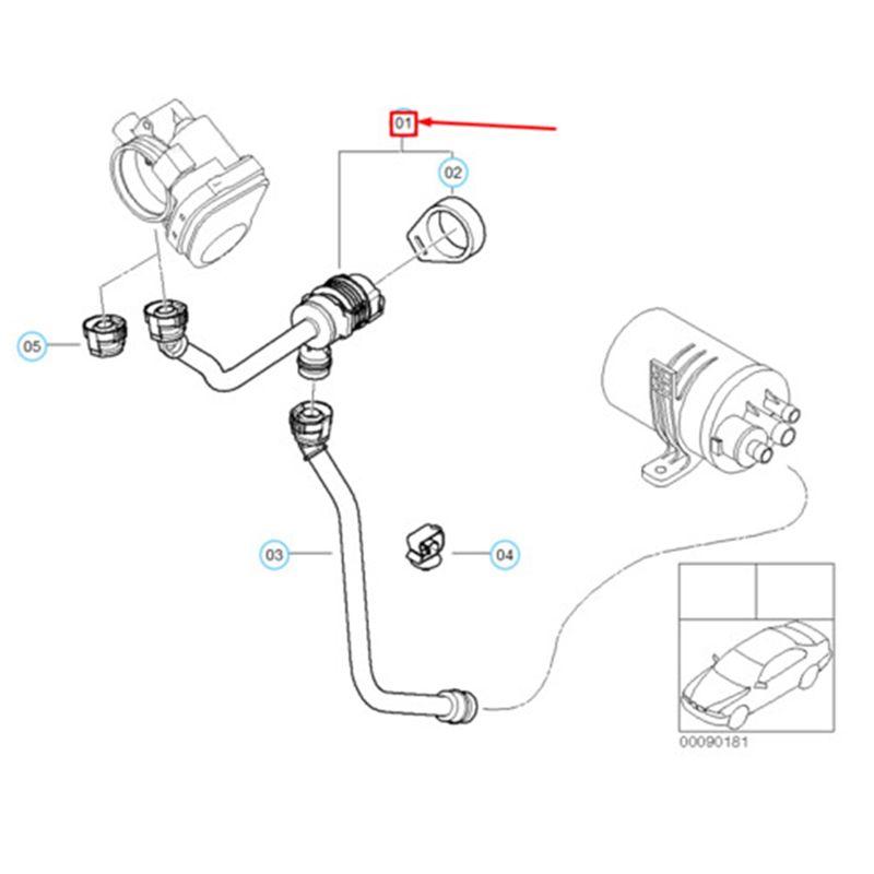 Soupape d'évent de réservoir de carburant Soupape de batterie de réservoir en carbone Soupape d'évacuation de réservoir de carburant Pour BMW E81 E87 E87N E90 E90N 13907529753