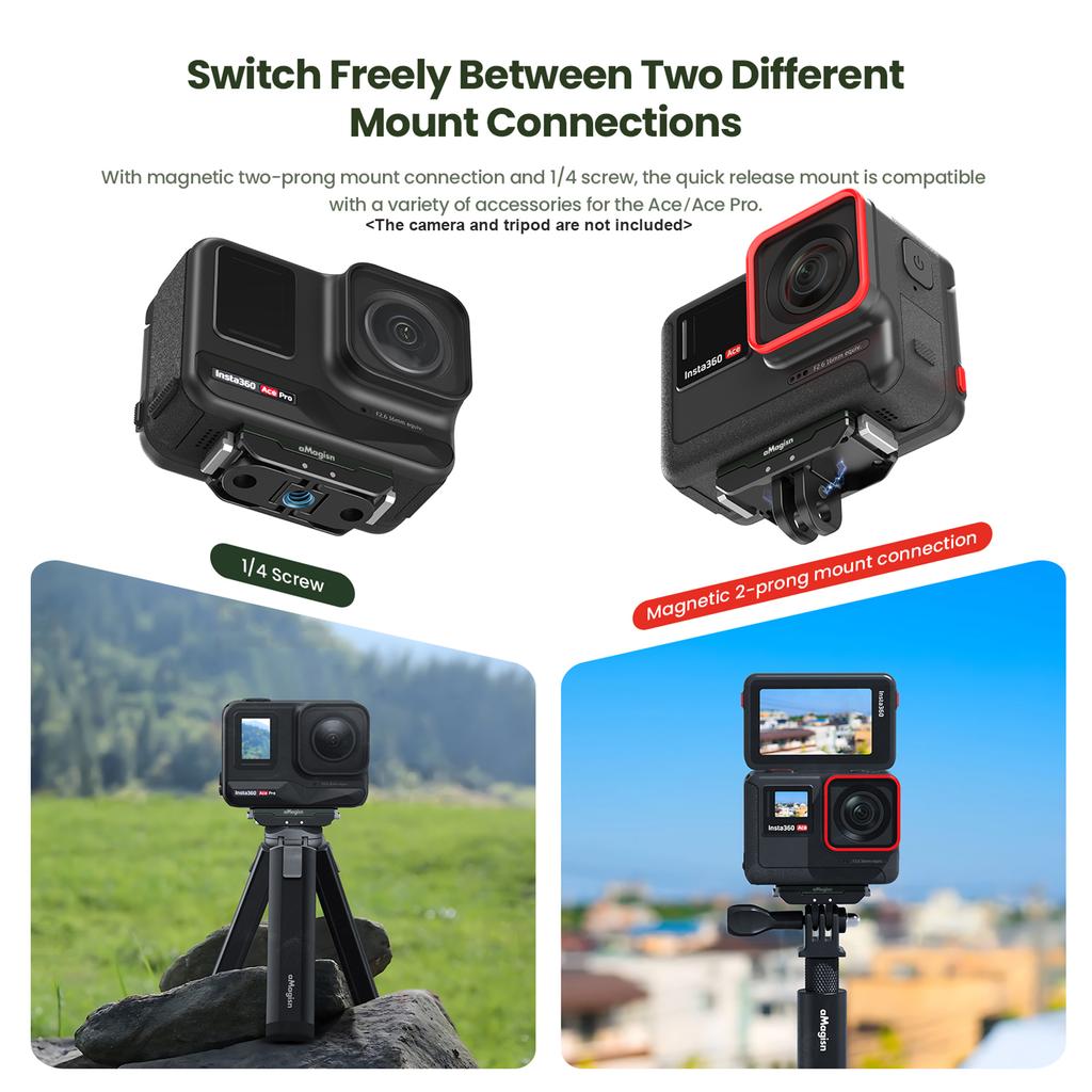 aMagisn AC14 Magnetic Quick Release Mount for Action Camera  Metal Camera Mount with Universal