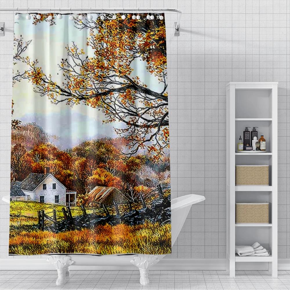 Domowe zasłony prysznicowe do łazienki Krajobraz zwierzęta wodoodporna tkanina zasłony łazienkowe nowoczesna zasłona prysznicowa 180x200 240x200