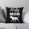 Staffy Mom Staffordshire Bull Terrier Square Pillowcase Polyester Linen Velvet Creative Zip Decorative Pillow Case Home Cushion