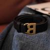 Black Versatile Wide Waist Belt For Women Stylishly Designed With Decorative B Buckle