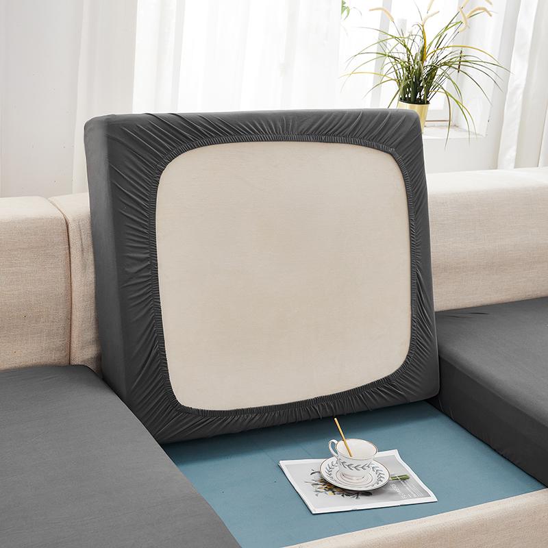 Solid Color Sofa Cushion Covers For Living Room Elastic Sofa Seat Cover Corner Couch Cover Slipcover Chair Protector