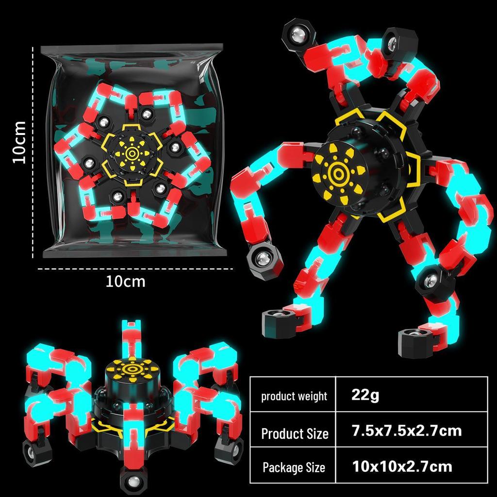 Deformable Luminous Gyro Toy: Educational Mechanical Fidget for Kids