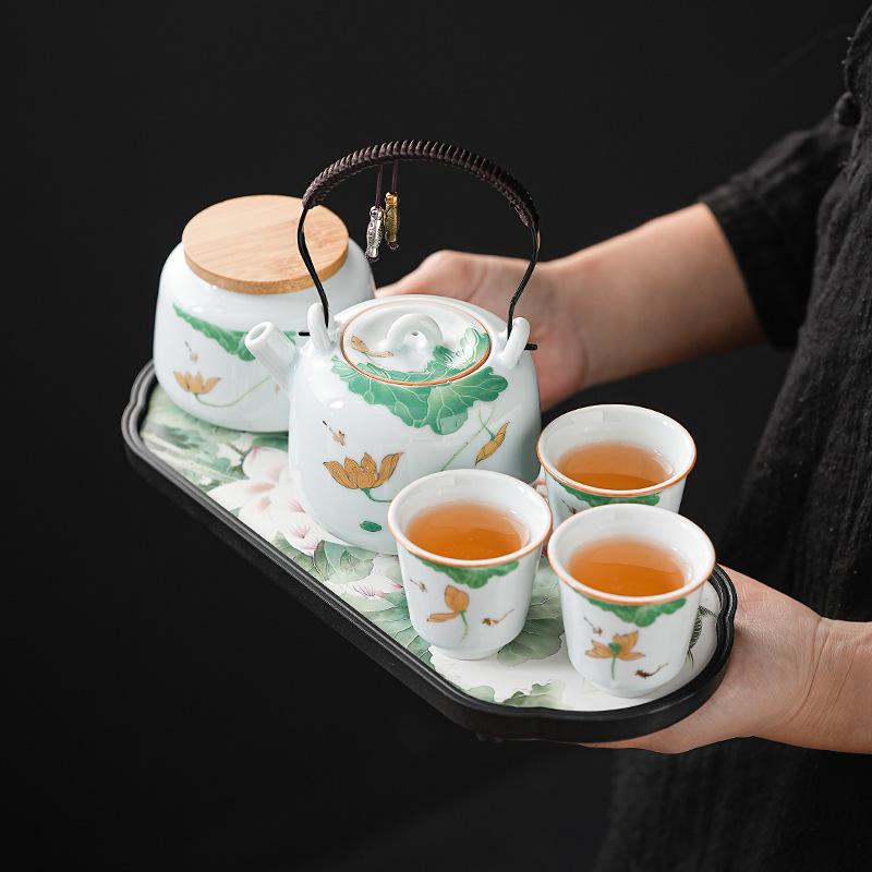 Taigu Luxury Kung Fu Tea Set with Hovering Gaiwan and Dry Brewing Tray