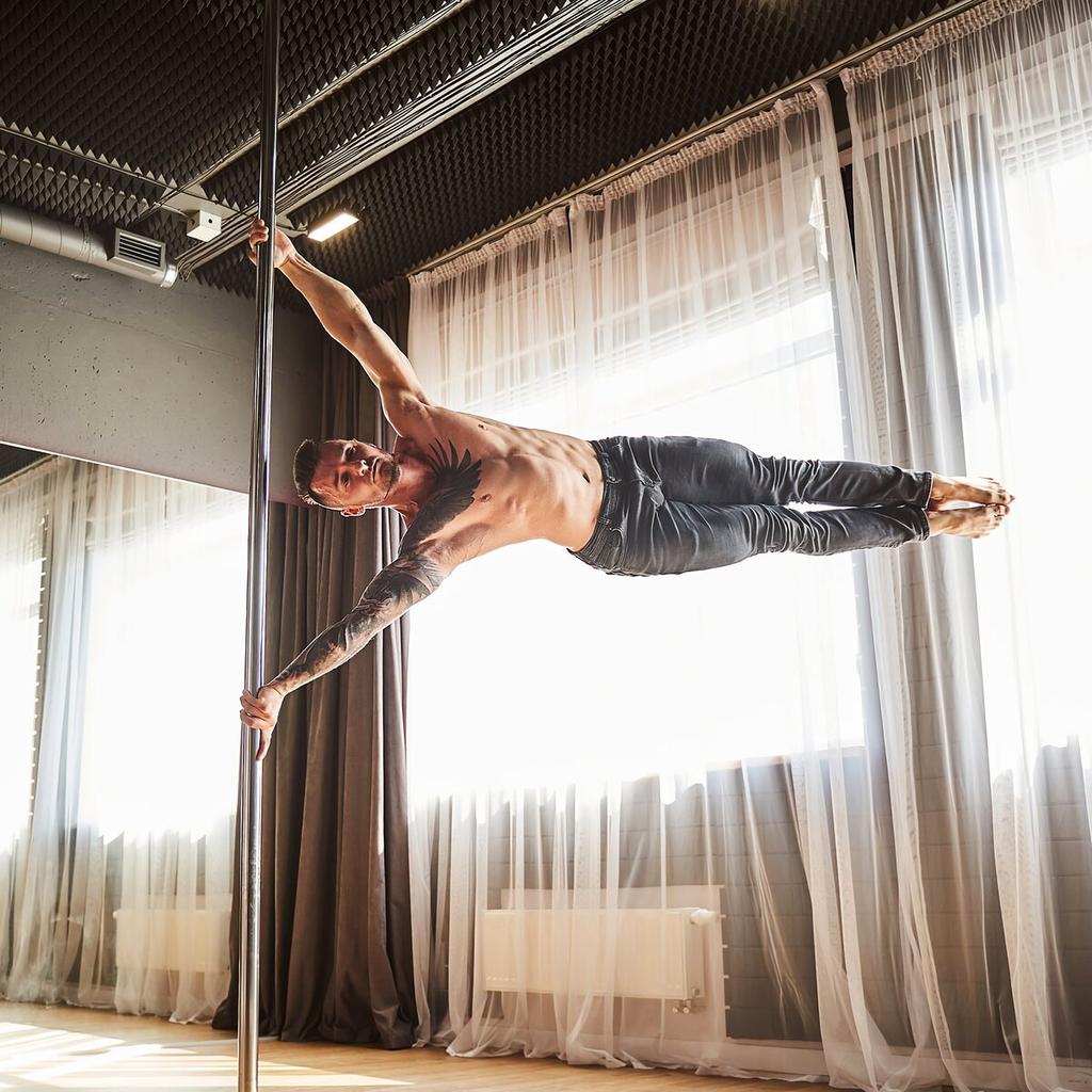 Professional Dancing Pole, Spinning Static Dancing Pole Kit, Portable Removable Pole, 45mm Heavy-Duty Stainless Steel Pole, Height Adjustable Fitness