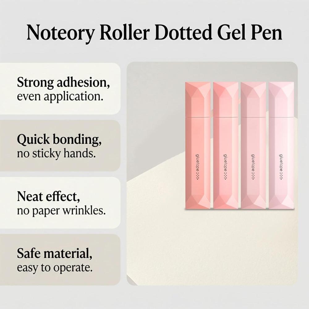 4pcs 6mm Width Double Sided Glue Pen Odorless Glue Tape Roller Repositionable Glue Stick Crafts