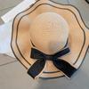 Elegant Ribbon Bow Straw Hat Handwoven Breathable Elegant Bowknot Belt Hat Holiday Vacation Hat Western Sun Hat