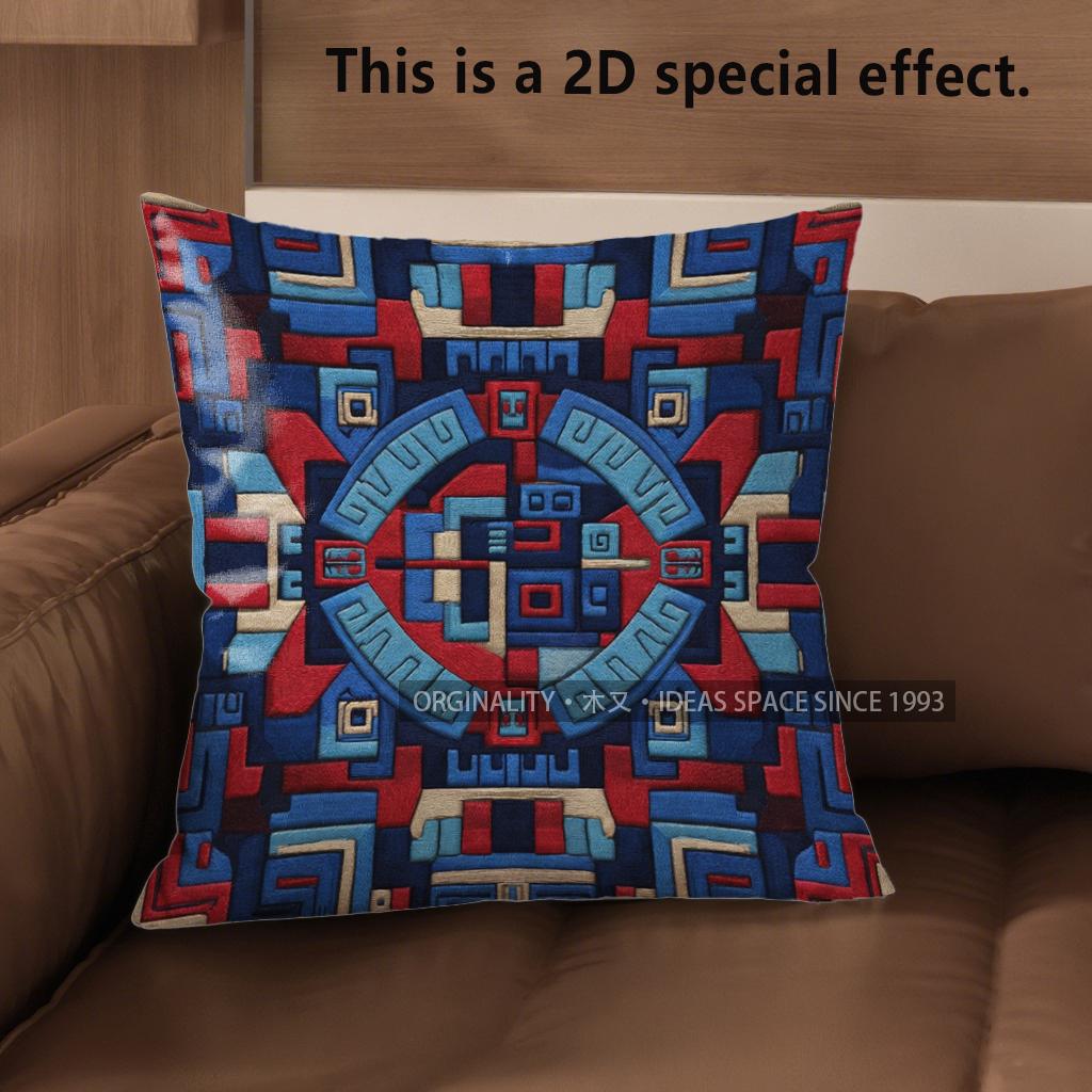 2D Bohemian Aztec Geometric Throw Pillow Covers Pattern Cushion Cover Suitable For Sofa Bedroom Car Pillow Cover