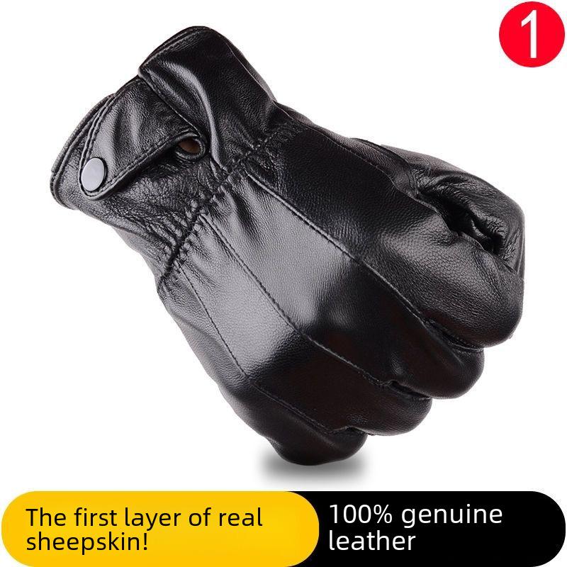 Men's Windproof Sheepskin Gloves for Autumn and Winter – Ideal for Riding, Cycling, Driving, and Motorcycling.