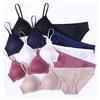 Comfortable Non-wired Bra French Lace Small Chest Push-up Bra Sexy Breathable Underwear Set