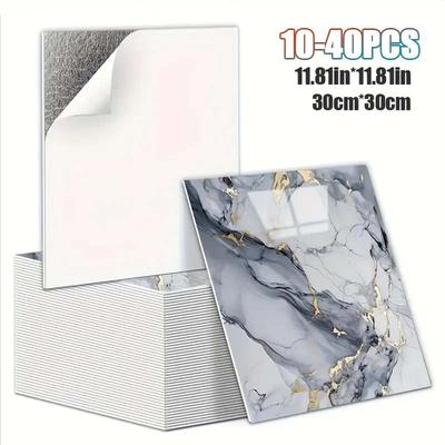 10-40 STUKS Imitatie 3D Marmer Muursticker Zelfklevend Waterdicht Oliebestendig Behang voor Keuken Tegel Muur DIY Huisdecoratie