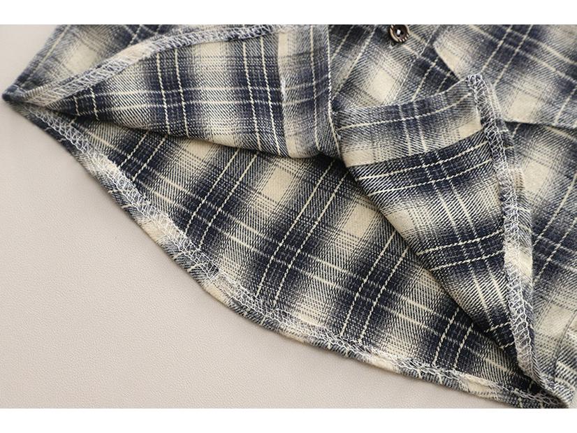 2025 Plaid Shirt Boy's Retro Fashion Three-Piece Set: Casual Spring & Autumn Outerwear