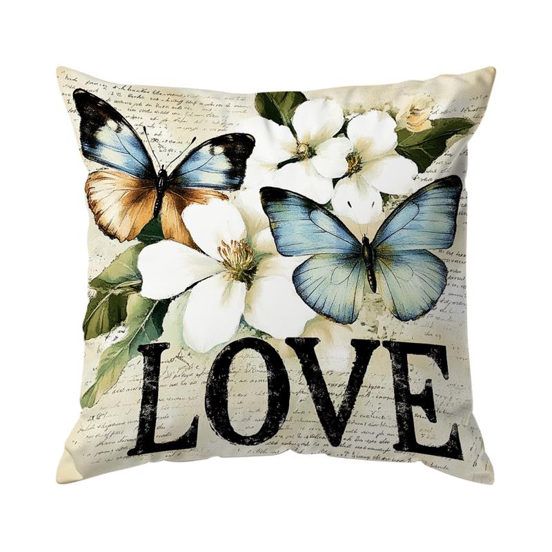 1Pc Flower Butterfly Pillow Cover For Home Living Room Bedroom Sofa Office Decorative Pillowcase Soft Throw Pillows 45X45Cm