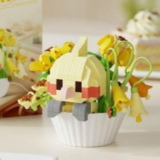 Mini Cartoon Building Blocks for Girls Children Cat Dog Animals Bricks Potted Plants Puzzle Assembly Decoration Holiday Gift