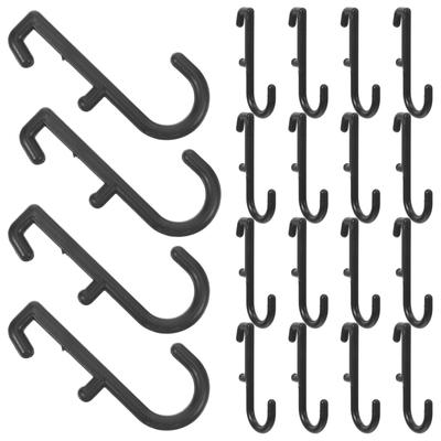 20 stuks Plastic Pegboard J-haken Zwart Heavy Duty Pegboard Haak Past op 0,6x0,2 inch Gat Werkplaats Wandorganisator Keukengereedschap