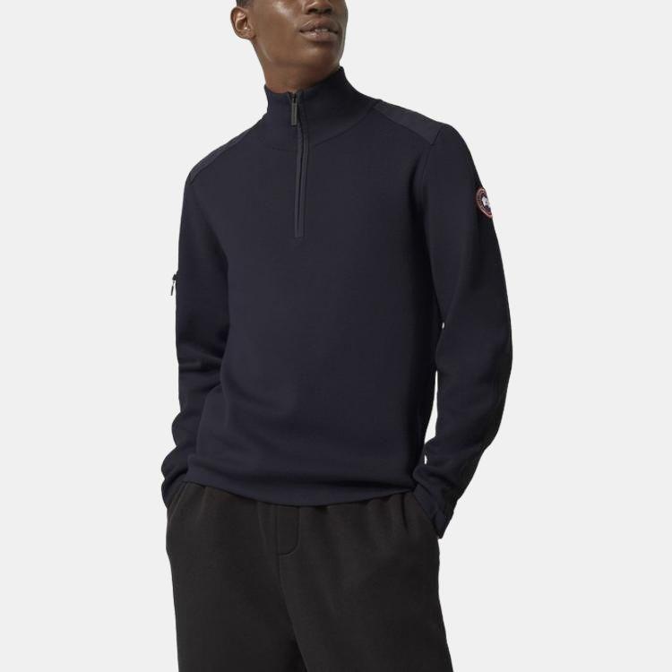 Canada Goose Solid Color Casual Hoodie Men hoodies Navy-Blue 7013M-67