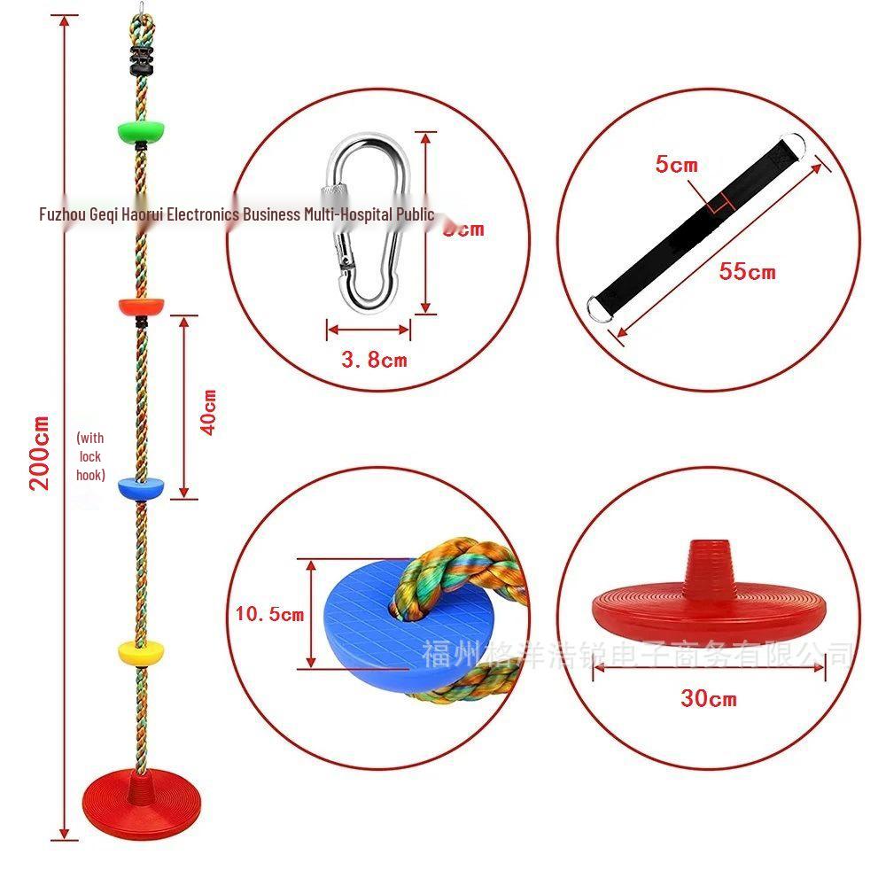 Large Children's Disc Swing with Climbing Rope - Sensory Training Playground Toy for Kindergartens