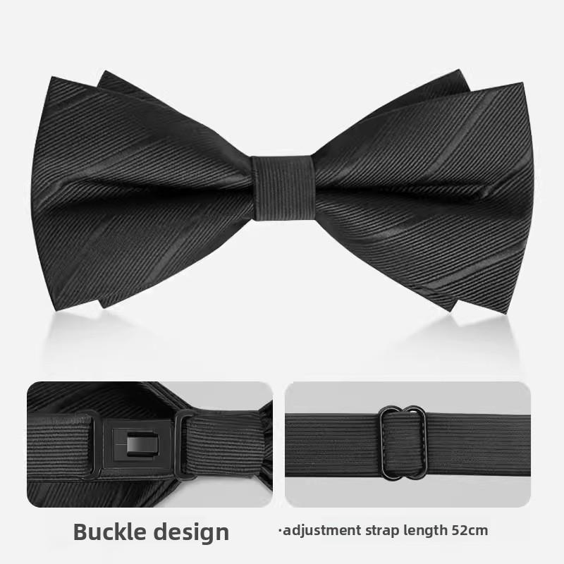 Classic Black Satin Bow Tie For Groomsmen Wedding Formal Attire Men Women