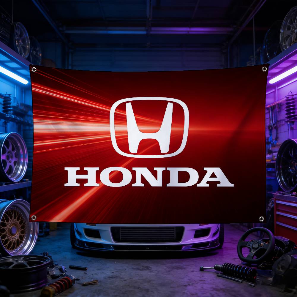 Motorcycle For HONDA Premium Flag 120g Polyester Eco Friendly Print Waterproof Wear Resistant Home Party Decor Banner