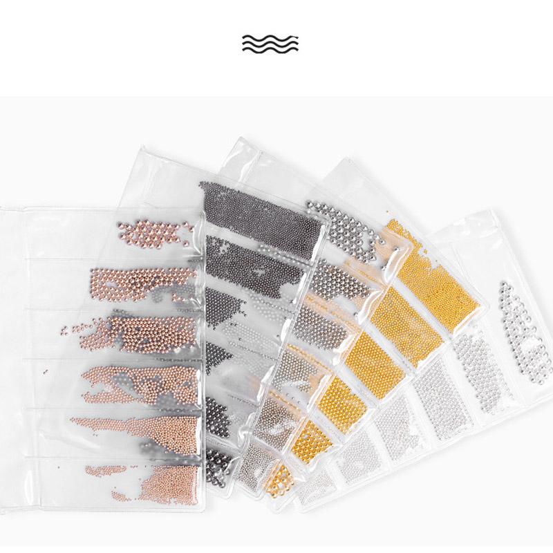 Nail Art Stahlkugel Kaviar 6 Fächer Gold- und Silberperlen Nail Art Dekoration Nail Art Zubehör