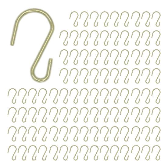 

100 шт. Міні S-подібні гачки Металеві S-подібні гачки S Дротяна вішалка Кріплення для підвішування кухонного начиння, декору, кімнатних рослин 100pcs