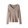 Women's 100% Cashmere Striped V-Neck Slim-Fit Sweater