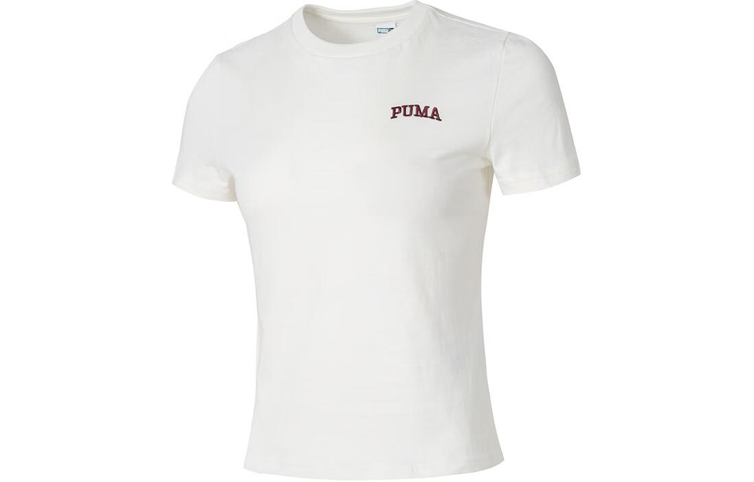 PUMA T Shirts Women s White Crew Neck Moderate Other 630356-65 L