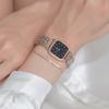 2pcs Fashion Women Watches Casual Square Dial Business Quartz Wristwatches Steel Chain Reloj Mujer Girls Clock Gift Wholesale
