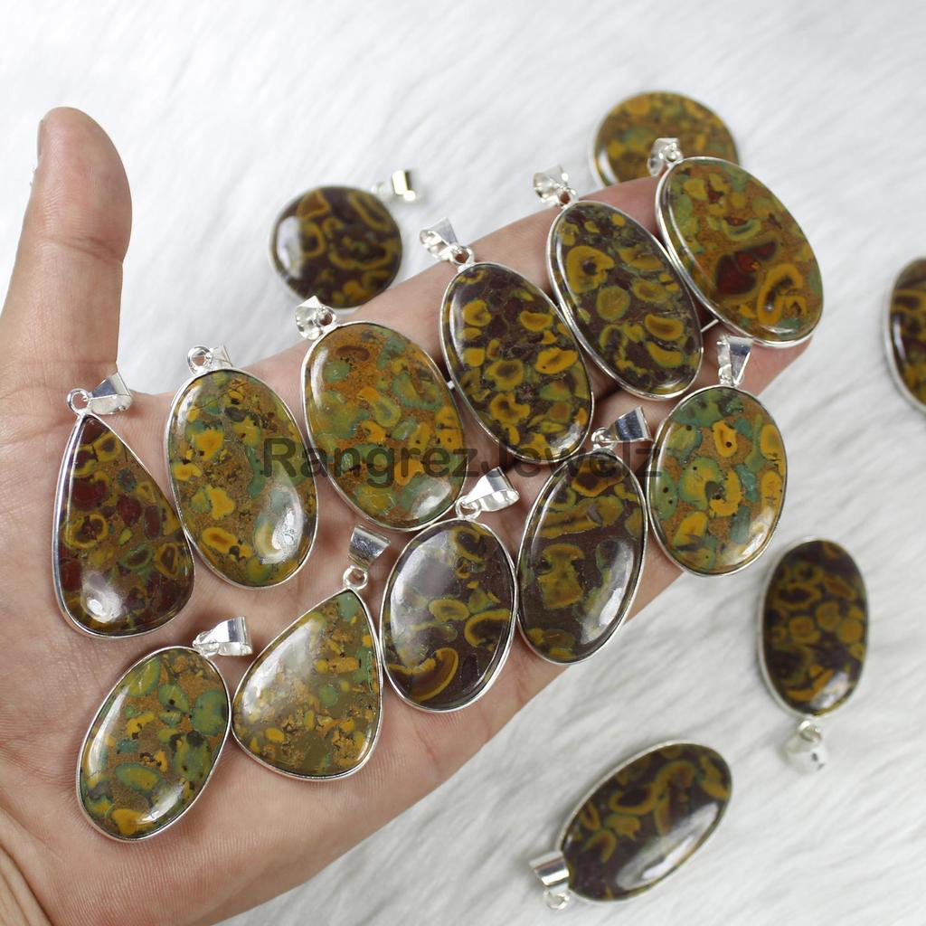 Fruchtjaspis Edelstein Anhänger Schmuck Großhandel Fassung Anhänger Schmuck Heilkristall Anhänger Halskette Geschenk für Sie