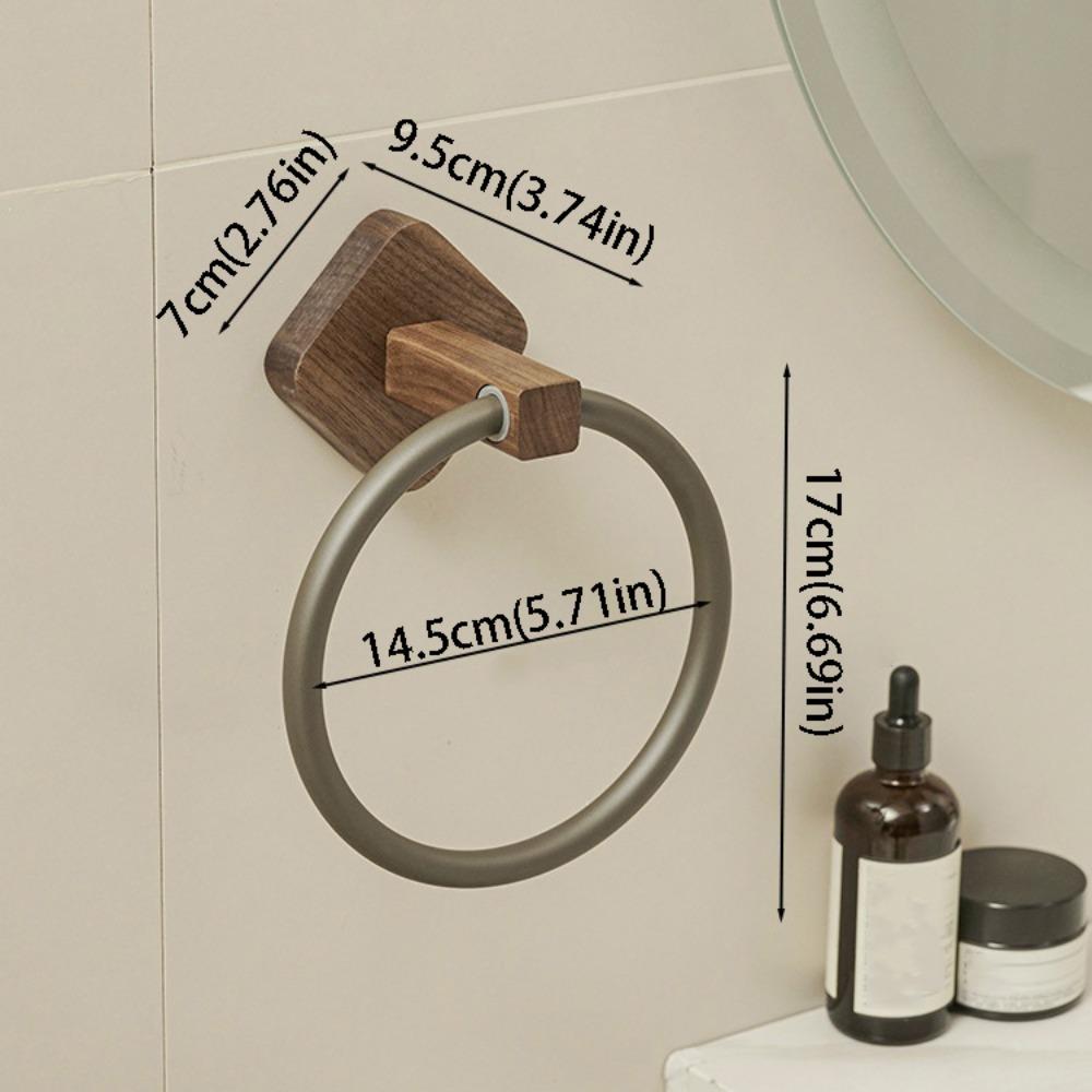 Walnut Wood Portable Towel Racks Round Design Wall Mounted Towel Holder  Home Applications