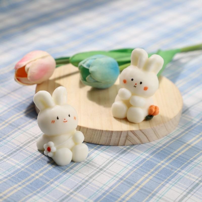 3D Rabbit Silicone Mold Easter Aromatherapy Candle Mould Resin Clay Soap Making DIY Craft Chocolate Cake Decorating Tool