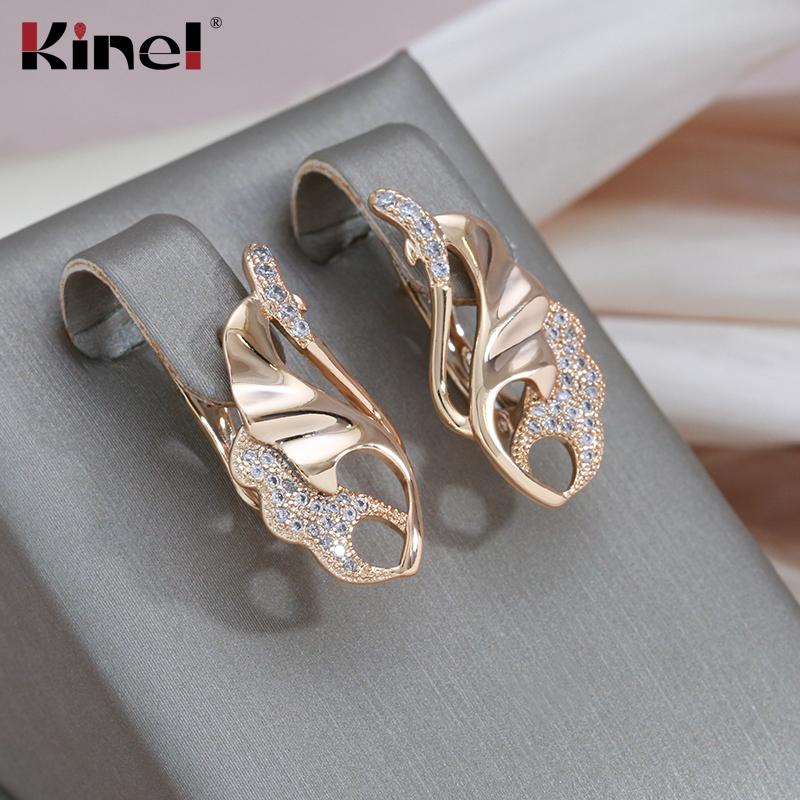 

Kinel Элегантное розовое золото Цвет Симметричные серьги Для женщин