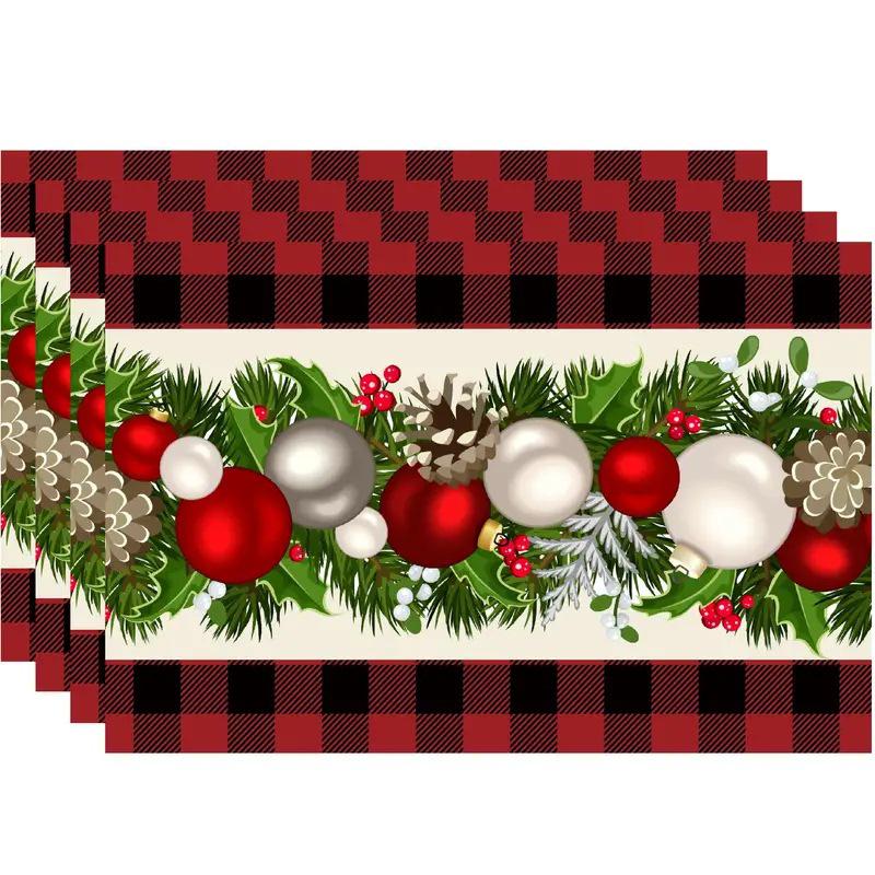 Christmas Series Western Food Table Mats: Multiple Options for Kitchen & Dining Room