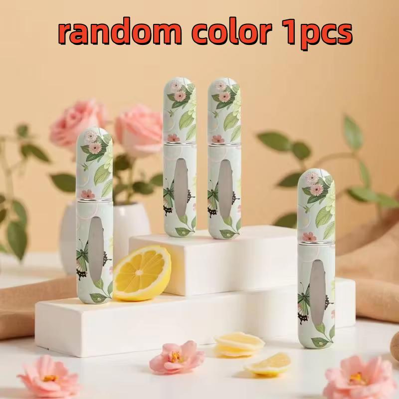 5ml Floral Perfume Spray Bottle, Refillable Travel Mini with Direct Fill Bottom, Pink