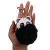 Ornament Backpack Pendant Panda Keychain Hairball Key Chain PU Leather Keyring Animal Panda Keyring