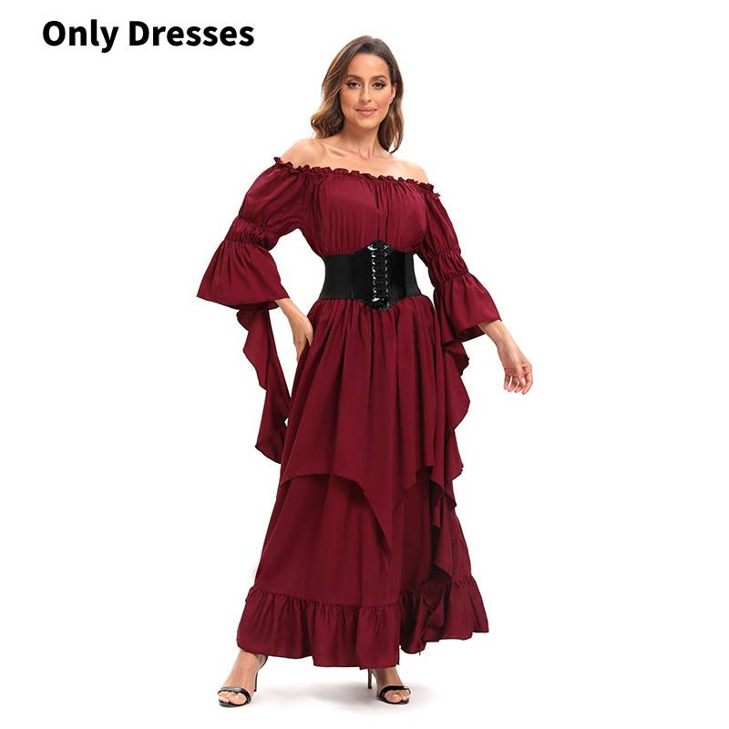 Ladies Colored Dress Medieval Costume Halloween Party Dance Performance Gift