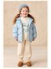 2025 Winter Girls' White Duck Down Jacket: Solid Color Hooded Casual Warm Coat