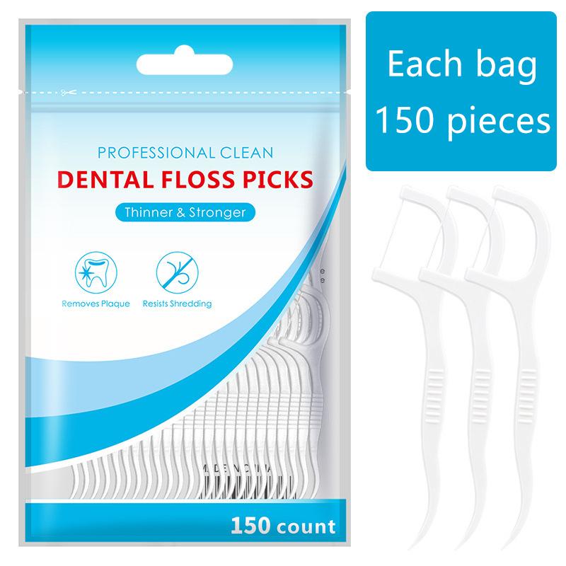 

150/300/600 шт. зубная нить для взрослых, ультратонкая зубная нить для дома, портативный набор для зубочистки, зубная нить 150Pcs синий