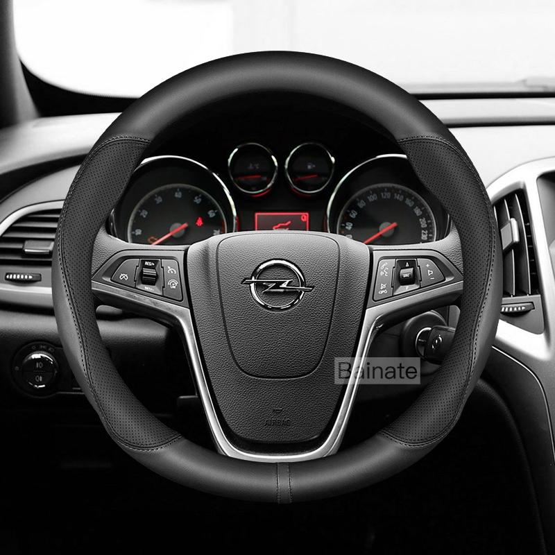 For Opel OPC ASTRA CORSA INSIGNIA MOKKA VECTRA GTC Tigra Carbon fiber Leather Car Steering Wheel Cover 37-38cm Auto Accessories