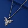 LIKGREAT Celtics Knot Wings Angel Necklace Hollow Hot Sale Big Butterfly Pendant Necklace Stainless Steel Jewelry Birthday Gift