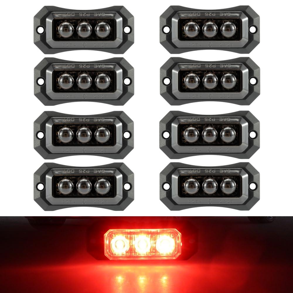 8PCS Truck Lighting LED Side Marker Boat Trailer Lights 3LED Clearance Lights Assembly LED Light Truck 24v 12v