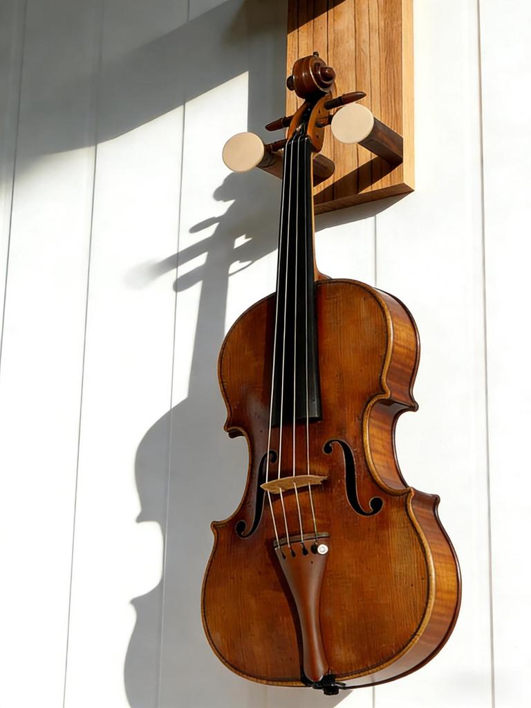 Nástěnný držák na nástroje z masivního dřeva: Stojan na kytaru, ukulele, erhu