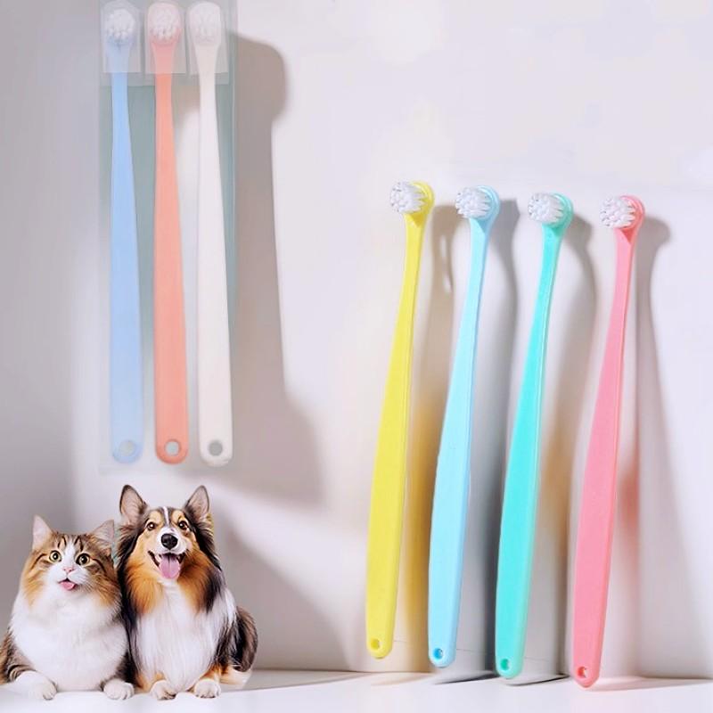 Dog Toothbrush 3pcs Small Round Head Pet Toothbrush Soft Hair Toothbrushes for Dog Teeth Cleaning Cat Toothbrushes Pet Products