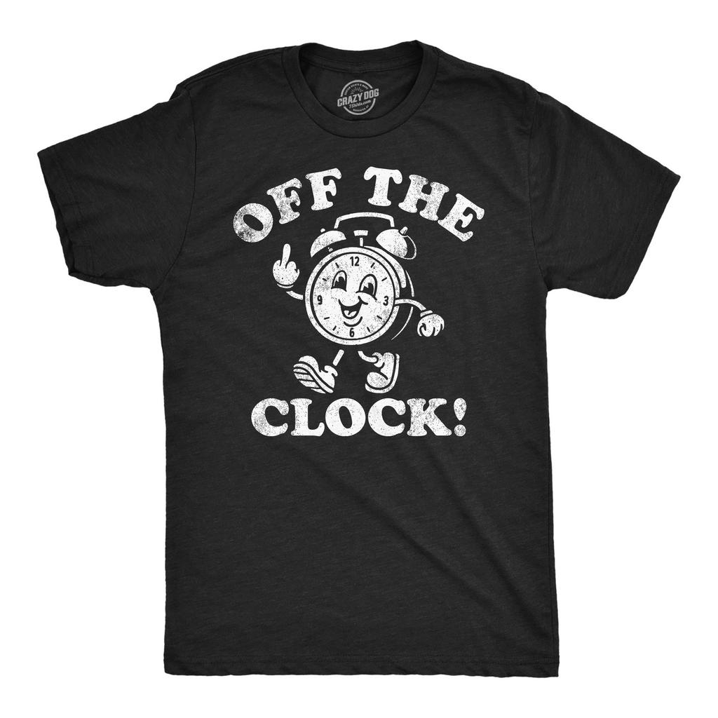 Mens Funny T Shirts Off The Clock Sarcastic Working Novelty Tee for Men