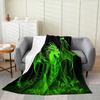 Grüne Drachenpflanze digital bedruckt Polyester Schlafzimmer Samt Flanell Überwurfdecke Fleece weiche Sofaüberwurfdecke Decken für Betten