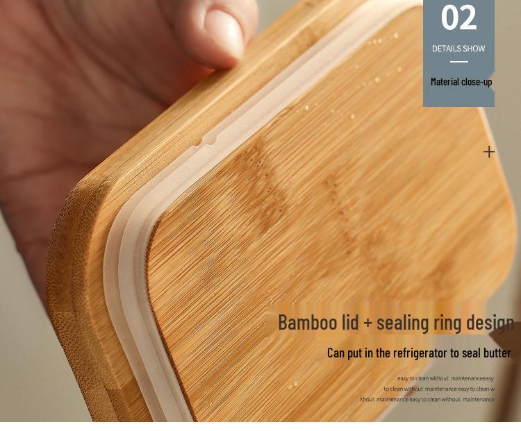 European-Style Ceramic Butter Dish with Lid - Cheese Storage Box for Fresh-Keeping In Kitchen