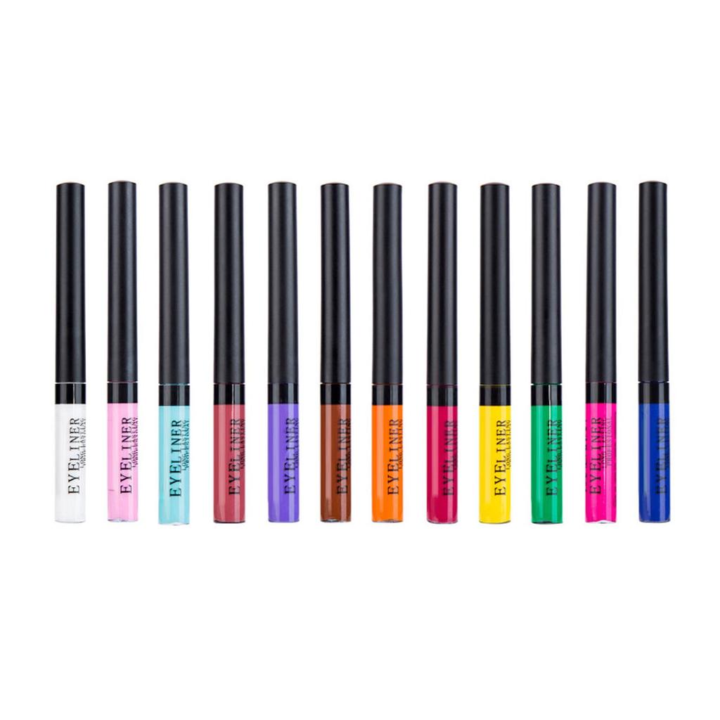 12 Color Matte Liquid   Set Eye Makeup Liquid Colorful Eye Liner Waterproof Smudge-proof  -lasting